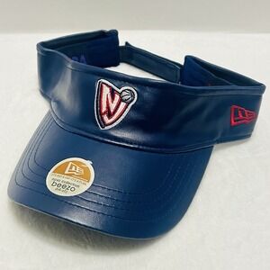 New Era New‎ Jersey Nets Novo Collection Beezo Leather Visor Hat Adjustable Blue